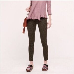 Anthropologie Pilcro & The Letterpress Olive Jacquard Serif Pants 
Size 27